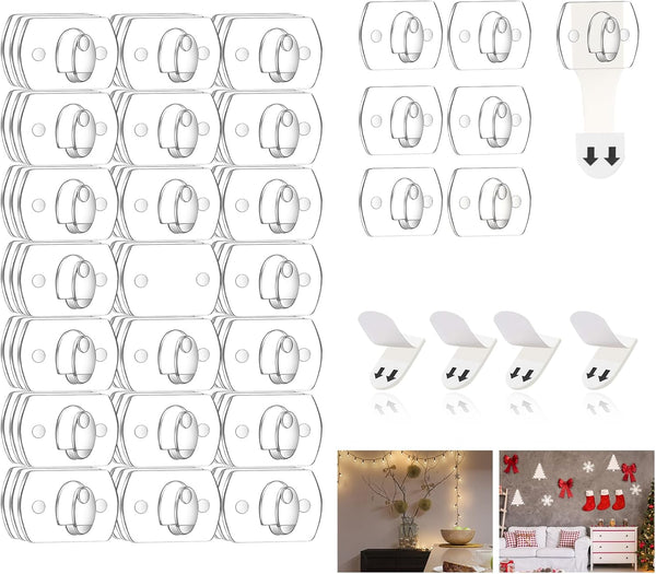 Ainiv 3-Packs Indoor Mini Light Clips, Damage Free Hanging Christmas String Light Hooks
