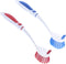Dish Brush with Handle: Double Sided Vegetable Scrubber, Non Scratch Kitchen Brush for Cooking, Blue/Red, 2 Pack