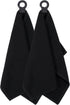 Ritz Premium Hook and Hang Towel, 2-Pack, 18" x 28", Durable Rubber Hook, Super Soft Hand Cloths, Black