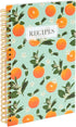 Blank Recipe Book: 120 Pages, 8 Sections, Floral and Orange Theme, Laminated Hardcover (5.5 x 8.5 In)