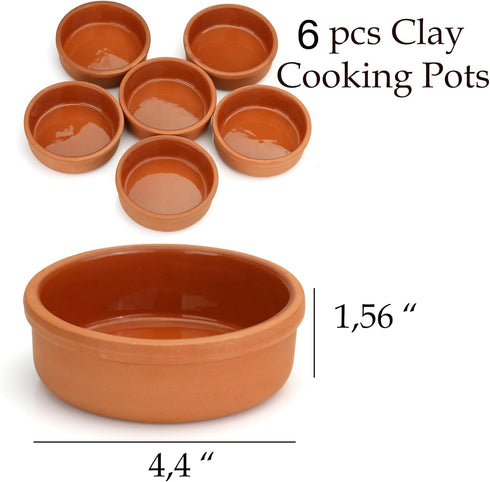 Set (Set 6)- Areste Mexican Clay Cookware of Terracotta Cooking Pots, Bowls, Plates, and Serving Dishes - Premium