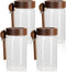 MOLADRI 18 oz/550 ml Glass Storage Canister with Airtight Wooden Lid, Clear Small