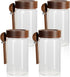 MOLADRI 18 oz/550 ml Glass Storage Canister with Airtight Wooden Lid, Clear Small