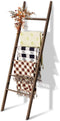 Acacia Wood 6-Tier Blanket Ladder, 5.7FT(66.5'') Blanket Quilt Towel Holder Rack Decorative