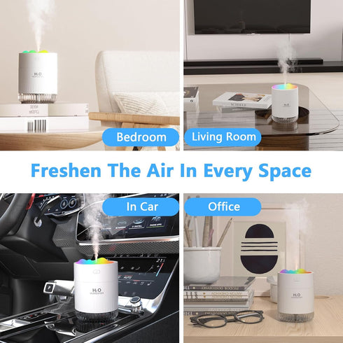 Besky Mini Portable Cool Mist Humidifier, 2 Modes with 7 Color Light for Baby Bedroom