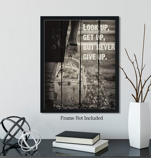 Look Up, Get Up, But Never Give Up - Football Wall Art Decor Print - Unframed Artwork on Photograph Paper