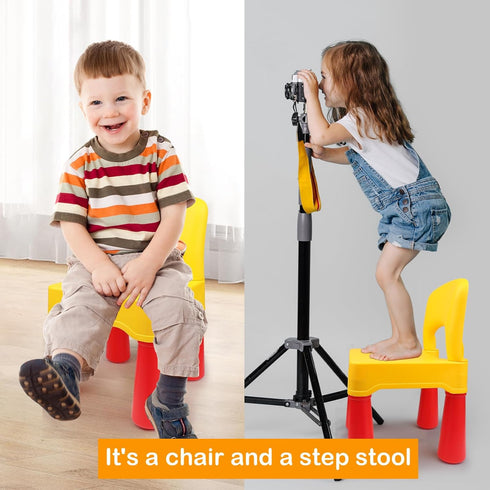 2-4 burgkidz Toddler Chair Plastic for Year Old, Kids Small Chair for Little Boys Girls, Lightweight Durable Montessori