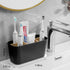 Toothbrush Holders for Bathrooms, Bamboo Tooth Brush Holder with 5 Slots Bathroom Vanity Organizer Countertop for Electric Toothbrushes, Toothpaste, Razors - Black by Heagoale