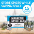 15-Pack, 4 Oz, 60 IMPRESA Clear Glass Magnetic Spice Jars - Labels - Magnet Spice Jars for Refrigerator with Magnet