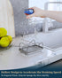 Consumest 304 Stainless Steel Sponge Holder for Kitchen Sink, Movable Caddy with Detachable Drip Tray - Silver