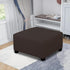 Easy-Going Stretch Ottoman Cover, Folding Storage Stool Protector, Soft Slipcover with Elastic Bottom, Medium, Chocolate