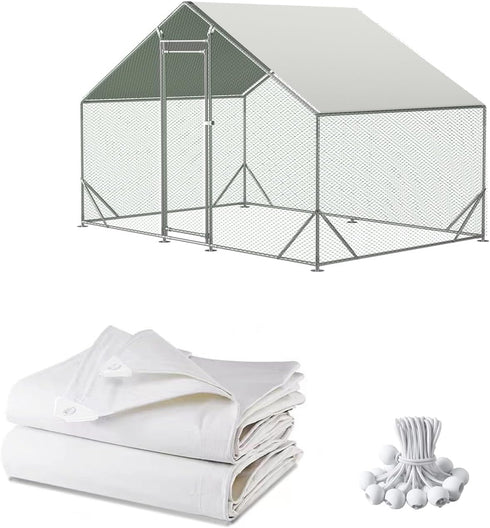 Chicken Coop Cover Waterproof and UV, 11.3 * 6.3 FT Chicken Run