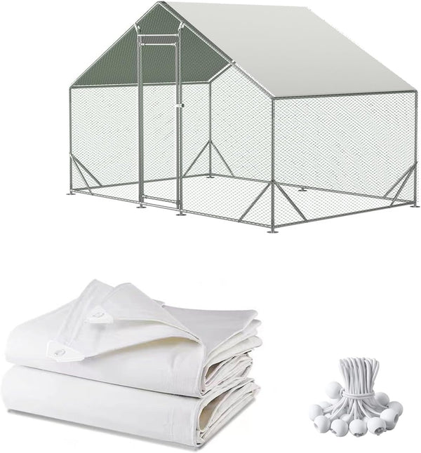 Chicken Coop Cover Waterproof and UV, 11.3 * 6.3 FT Chicken Run