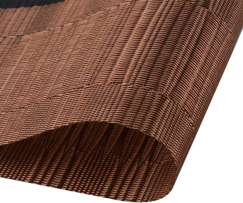 SHACOS Placemats Set of 4, Woven Vinyl Table Mats, Ombre Coffee Black, Heat Resistant, Wipe Clean