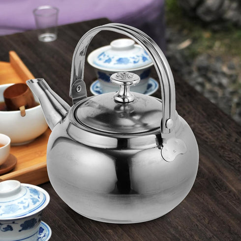BESTonZON Whistling Tea Kettle - 14cm Stainless Steel Water Boiler with Infuser for Induction and Gas Stove