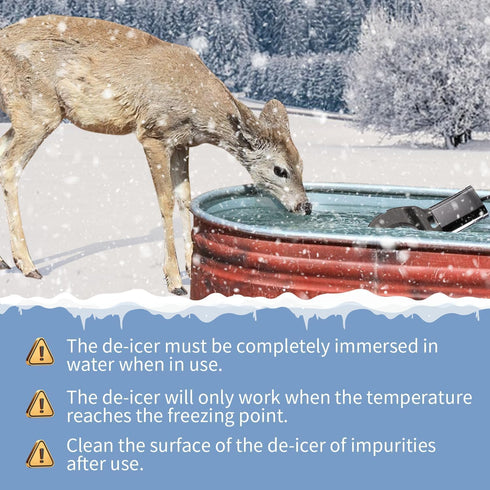 3PCS 500 9.8 Watt Bird Bath De-Icer with Thermostat, Cast Aluminum Submersible Chicken Water Heater, Heated Bird Bath