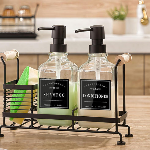 12PCS Bathroom Labels for Soap Dispenser, Waterproof Organization Labels for Shampoo and Body Wash