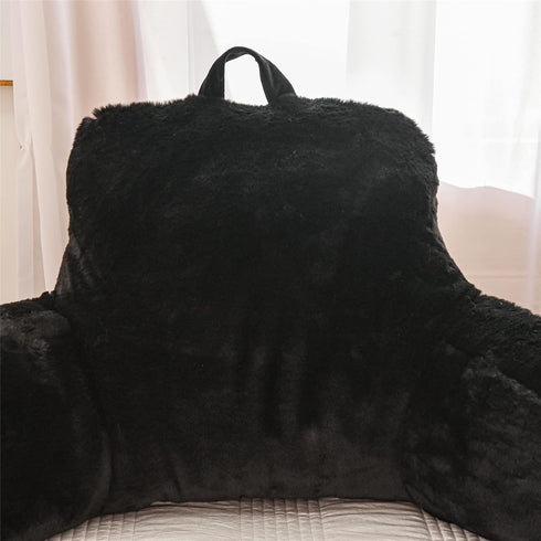 Meeting Story Reading Pillow Bed Rest Pillow with Arms Rabbit Fur for Adults Teens Back Incline Rest Sitting up