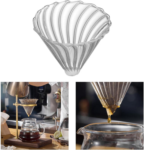 Glass Coffee Filter Cone, Pour Over Coffee Dripper for Home, Cafe, Restaurants, Strong Flavor Brewer