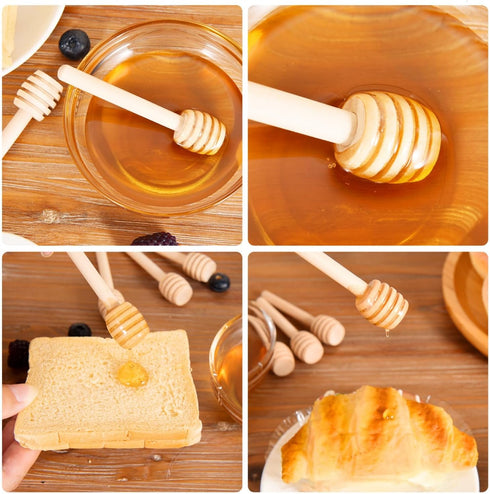 WEFOO 25 3 Inch PCS Wooden Honey Dipper Sticks, Honey Sticks Mini Honeycomb Sticks, Small Mini Honey Dipper Bulk