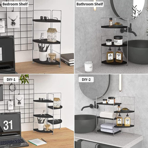kaileyouxiangongsi 3-Tier Countertop Bathroom Organizer , Vanity Tray Cosmetic & Makeup Storage, Kitchen Spice Rack