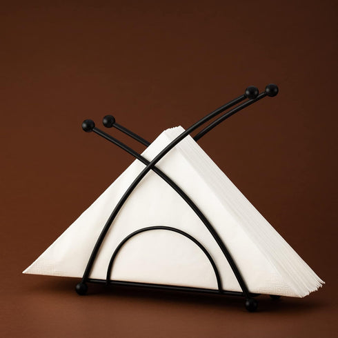 Stainless Steel Napkin Holder for Tables, Modern Matte Black Napkin Holder for Kitchen and Cocktail Tables