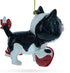 Playful Cat Blown Glass Christmas Ornament Entangled with Yarn Ball