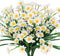 Artificial Daisies Flowers, 4 Bundles UV Resistant Faux Plants for Indoor Outdoor Decor