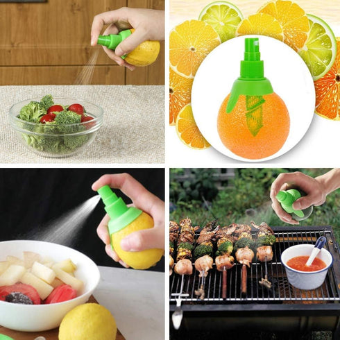 BJLIIO 2Pcs Set, Lemon Juice Sprayer, Manual Orange Juice Citrus Spray with Holder Plate, Green Citrus Sprayer Lemon