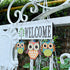 Owl Welcome Sign Hanging Door Decoration - Wood Wall Hanging Sign for Home Porch Fall Halloween Decor