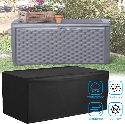 COOSOO Deck Box Cover Waterproof Heavy Duty Patio Ottoman Cover All Weather Protection Outdoor Large Deck Cover