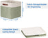 Temary Cube Storage Baskets for Shelves, 4-Pack Fabric Storage Basket for Organizing Clothes, 13 Inch, White & Green