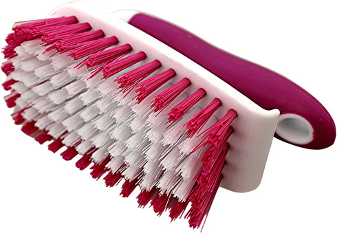 Dependable Industries Inc. Essentials Scrub Brush with Comfort Rubber Grip, Heavy Duty for Bathroom Cleaning