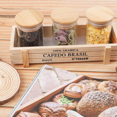 20 2.5oz Pcs Glass Spice Jars with Airtight Bamboo Lids, Labels and Pen, Mini Clear Food Storage Containers for the