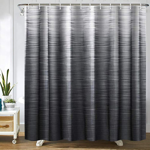 SPXUBZ Black Grey Shower Curtain Set for Bathroom, 72x72 inch Ombre Decor with 12 Hooks, Waterproof