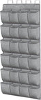 homyfort Over the Door Shoe Organizer, Hanging Rack with 24 Extra Large Fabric Pockets for Closet, Grey 61.4''x22''