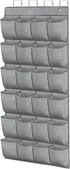 homyfort Over the Door Shoe Organizer, Hanging Rack with 24 Extra Large Fabric Pockets for Closet, Grey 61.4''x22''