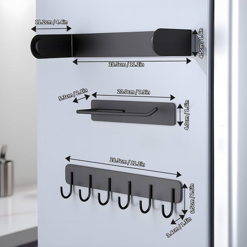 3 Packs Magnetic Kitchen Organizer & Magnetic Utensil Holder - Hanging Hooks &Paper Towel Holder & Tumbler Lid
