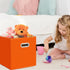 Set of 3 Fabric Cubby Storage Bins, 13x13x13 Inches, Foldable Organizer Bins with Dual Handles, Orange