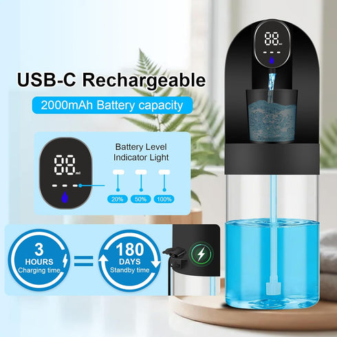 20.29 oz 4 4 Automatic Mouthwash Dispenser for Bathroom, Touchless Smart Wall-Mounted Mouth Wash Dispensers, Magnetic