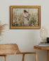12x16 Vintage Gold Frame Mom Holding Baby Canvas Print Wall Art, Impressionist Framed Motherhood Oil Painting Artwork