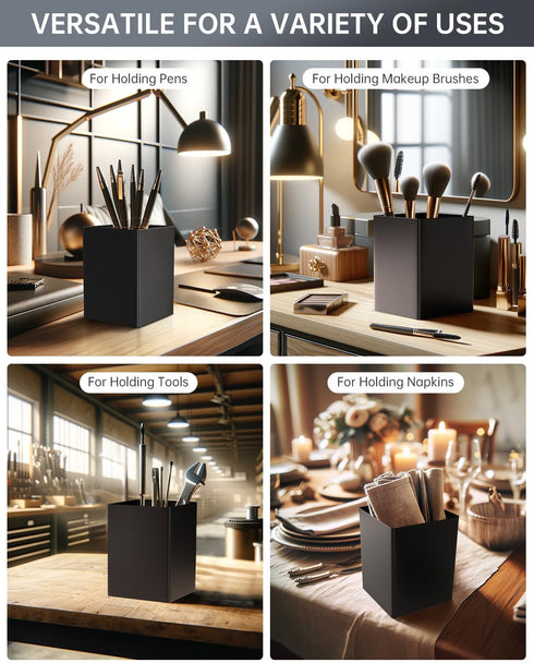 Black Kitchen Utensil Holder, Elegant Silverware Holder, Versatile Picnic and Flatware Caddy for Countertop