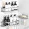 YASONIC Shower Caddy Adhesive, No Drill Bathroom Shower Organizers, with Removable Hooks