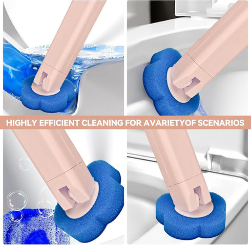 48 Disposable Toilet Brush with Refills,Toilet Cleaning Supplies,Toilet Wand Brush Starter Kit,Wall Mounted Toilet Bowl