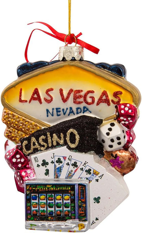 Kurt S. Adler 5.5-Inch Las Vegas Glass Cityscape Ornament, Multicolored