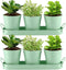 Hicarer 2 Sets Herb Planter with Tray Metal Herb Garden Planter with