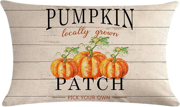ULOVE LOVE YOURSELF 2pack Pumpkin Patch Pillow Covers, Vintage Red Truck Decorative Cushion Covers, 12 x 20