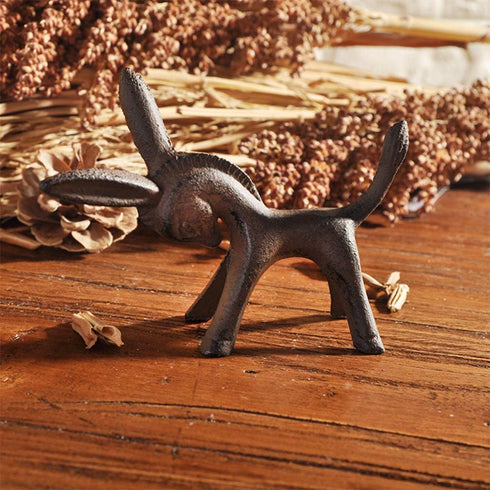 Iron Animal Figurine Donkey Horse Sculpture, Desktop Animal Ornaments for Home Office Decoration.