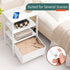 3-Tier Yoobure White Night Stand with Charging Station, LED Nightstand for Bedroom, Bedside Tables with Adjustable