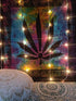 ICC Weed Tapestry, Marijuana Wall Hanging, Cannabis Hippie Decor, Small Hippie Rasta Ganja Tapestries